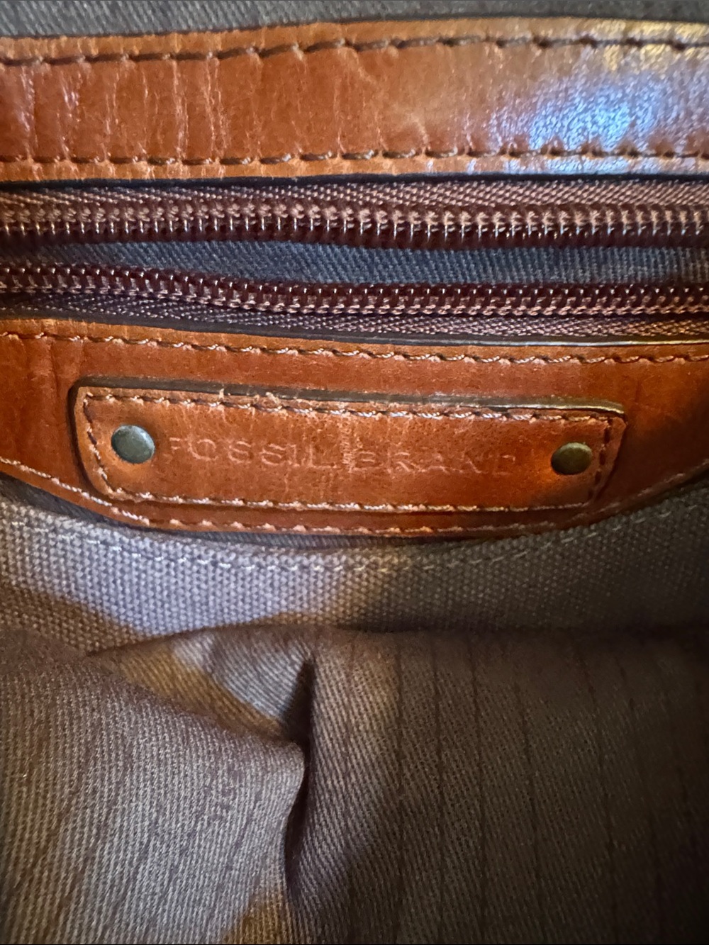 Fossil Men's Brown Leather Crossbody Messenger Bag - Picture 5 of 10